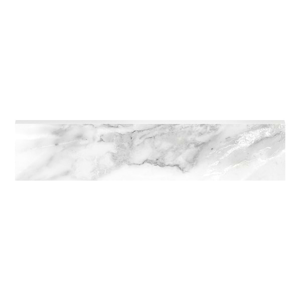 Luminere Arabescato White 3x12 Polished Porcelain Bullnose in White, View 1