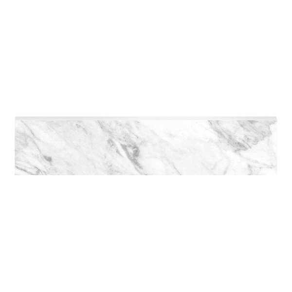 Luminere Statuarietto White 3x12 Polished Porcelain Bullnose in White, View 1
