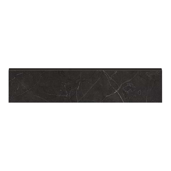 Luminere Nero Venato Black 3x12 Matte Porcelain Bullnose in Black, View 1