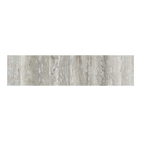 Luminere Travertino Instrata Gray 3x12 Matte Porcelain Bullnose in Gray, View 1
