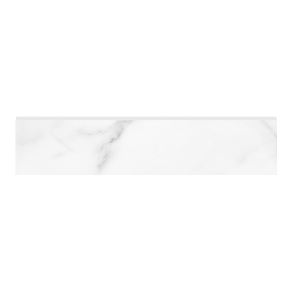 Luminere Statuario Nuovo White 3x12 Matte Porcelain Bullnose in White, View 1