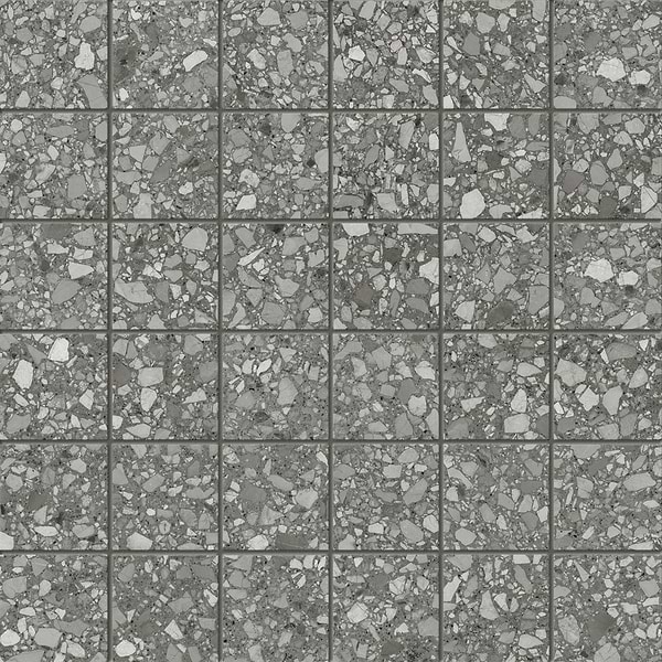 Aggretto Shadow Gray 2x2 Matte Porcelain Mosaic Tile in Dark Gray, View 1