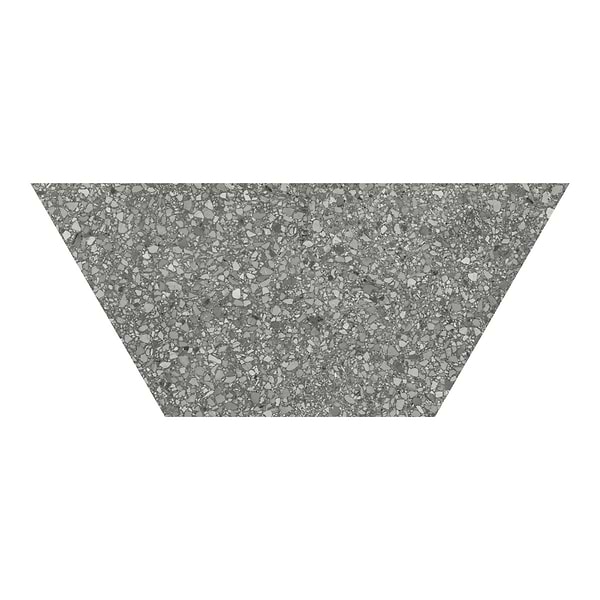 Aggretto Shadow Gray 10x24 Half Hexagon Matte Porcelain Tile in Dark Gray, View 1