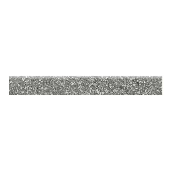 Aggretto Shadow Gray 3x24 Matte Porcelain Bullnose in Dark Gray, View 1