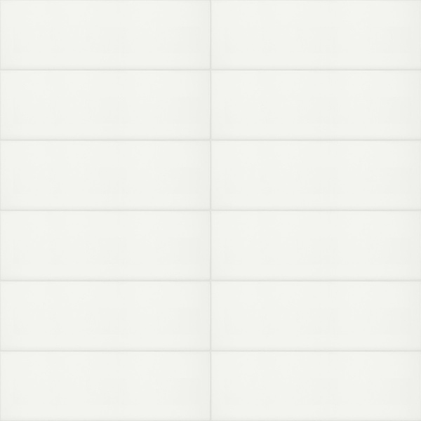 Palette Canvas White 8x24 Glossy Ceramic Tile in Warm White, View 1