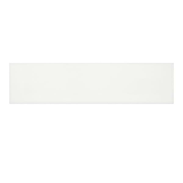 Palette Canvas White 4x16 Matte Ceramic Tile in Warm White, View 2, open zoomed image