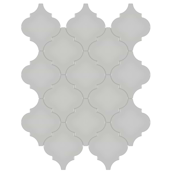 Palette Loft Gray 4x3 Glossy Arabesque Ceramic Mosaic Tile in Gray, View 1