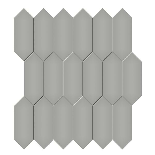 Palette Cement Chic Gray 2x5 Glossy Ceramic Mosaic Tile in Dark Gray, View 1