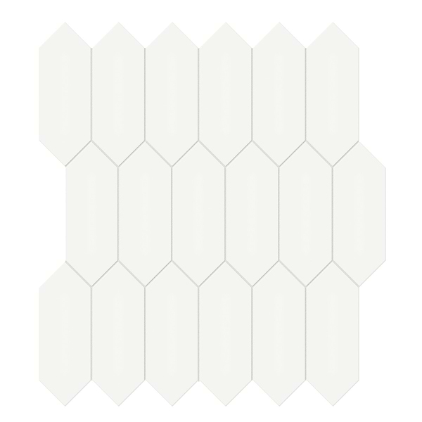 Palette Canvas White 2x5 Matte Ceramic Mosaic Tile in Warm White, View 1