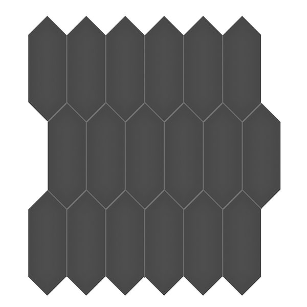 Palette Retro Black 2x5 Matte Ceramic Mosaic Tile in Black, View 1