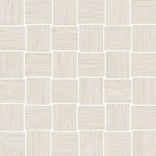Textiles Cotton Beige 2x2 Matte Porcelain Mosaic Tile in Ivory, View 1