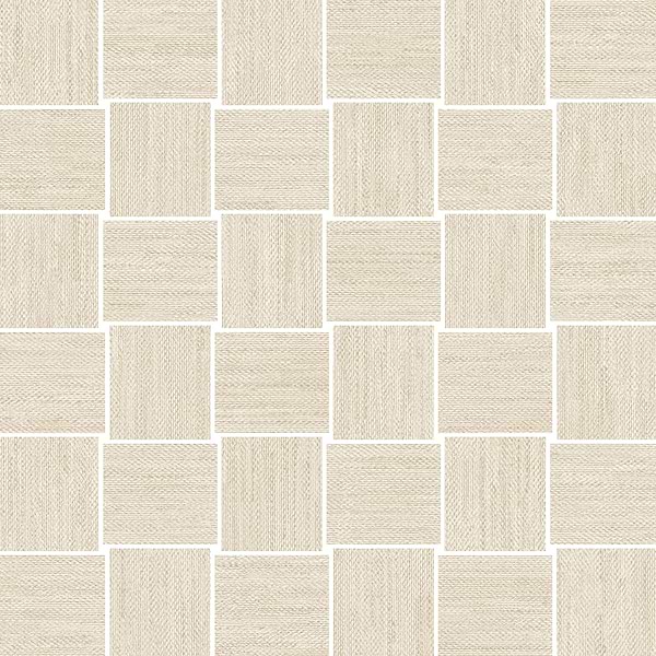 Textiles Yarn Beige 2x2 Matte Porcelain Mosaic Tile in Beige & Cream, View 1