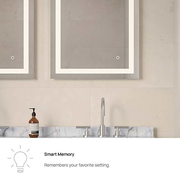 Estra Silver 24x30" Rectangle LED Mirror in Silver, View 5, open zoomed image