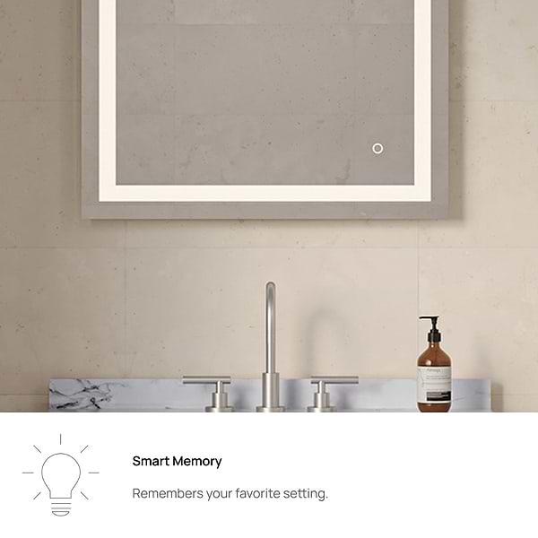 Estra Silver 30x30" Square LED Mirror in Silver, View 5, open zoomed image