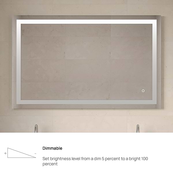 Estra Silver 48x30" Rectangle LED Mirror in Silver, View 6, open zoomed image