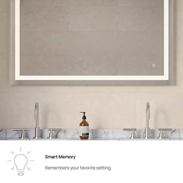 Estra Silver 48x30" Rectangle LED Mirror in Silver, View 5, open zoomed image