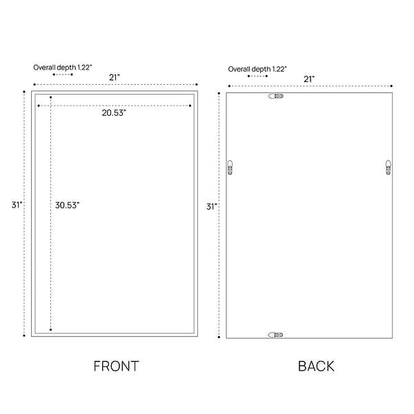 Everyday Dawn Black 21x31" Rectangle Mirror