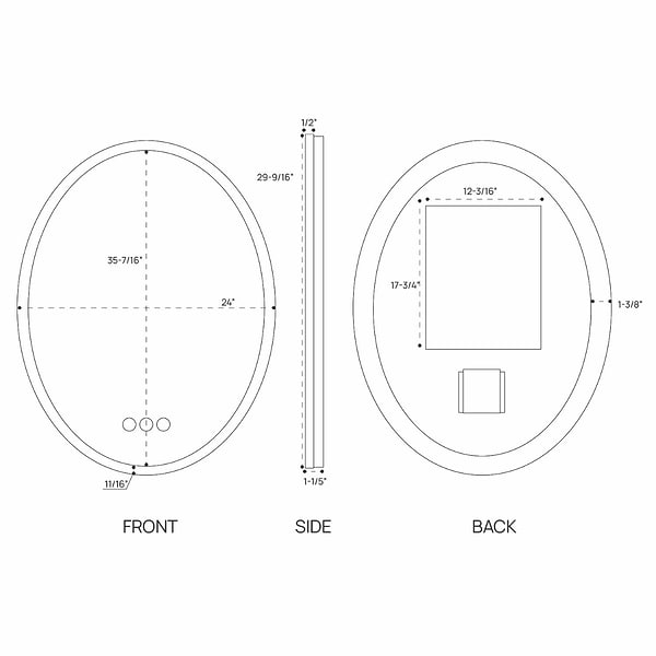 Rige 24x36" Oval LED Mirror