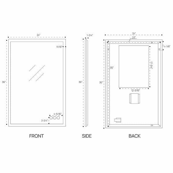 Rige 24x36" Rectangle LED Mirror
