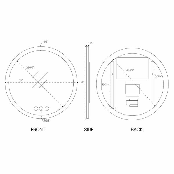 Rige 24" Round LED Mirror
