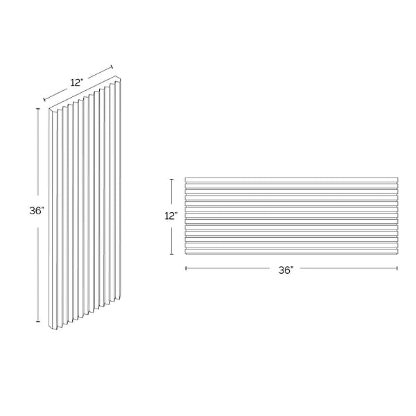 Mod White 12x36 3D Fluted Matte Ceramic Tile 