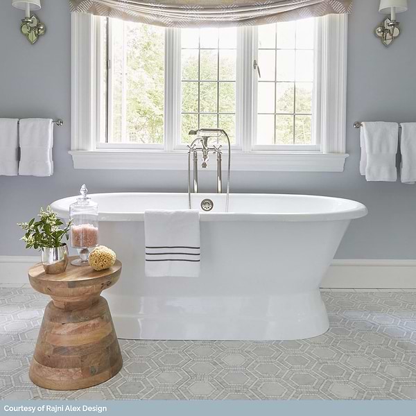 Nova Lynx 6" Hexagon Gray Marble Polished Mosaic Tile