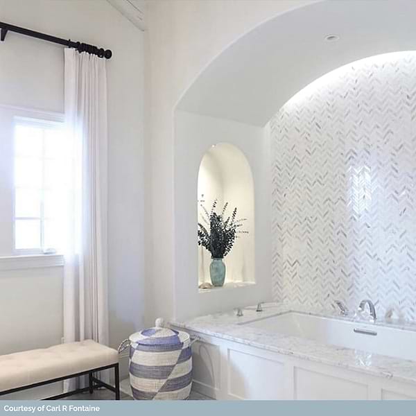 Talon Carrara & White Thassos 1x4 Marble Polished Mosaic Tile