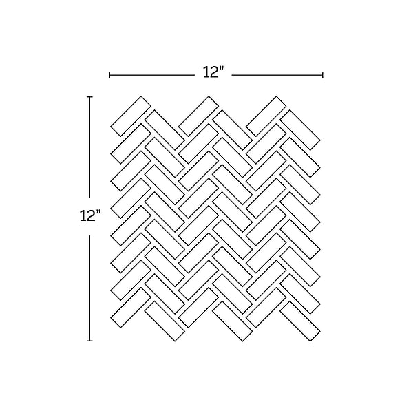 Nero Marquina 1/2"x4" Herringbone Polished Marble Mosaic Tile