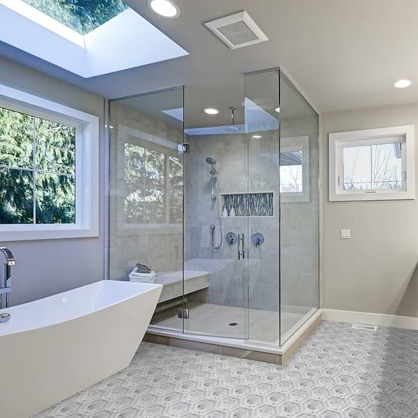 Nova Lynx 6" Hexagon Gray Marble Polished Mosaic Tile