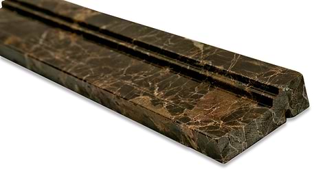 Novel Dark Emperador 2x12 Marble Chair Rail Liner