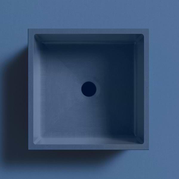 Kuba Denim Blue 14" Concrete Square Floating Sink by mudd.concrete