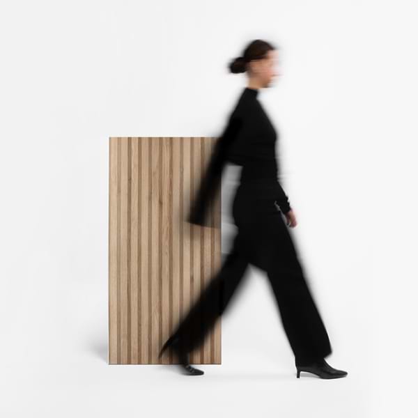 Nobu Ribbon Miel Brown 24x48 Wood Look Matte Fluted Porcelain Tile