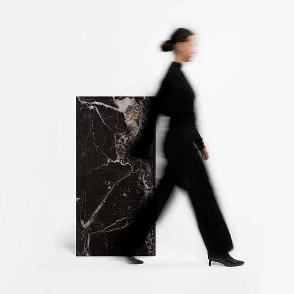 Marfino Black Gold 24x48 Marble Look Polished Porcelain Tile
