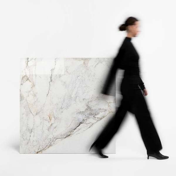 Calacatta Macchia White Gold 48x48 Marble Look Polished Porcelain Tile