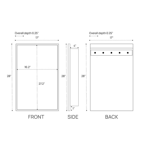 Oraya Black 17x28" Medicine Cabinet