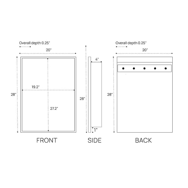 Oraya Silver 20x28" Medicine Cabinet