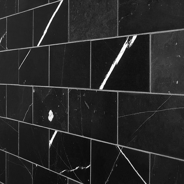 Nero Marquina Black 3x6 Honed Marble Subway Tile