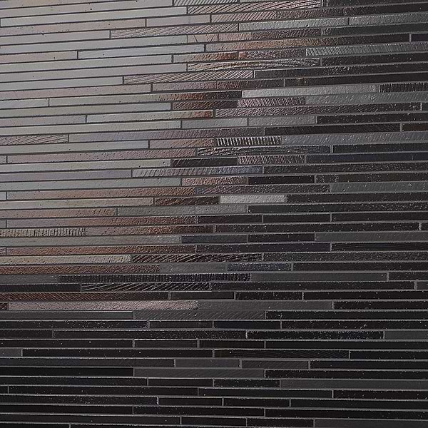 Magma Slim Stack Iron Gray Polished Lava Stone Mosaic Tile