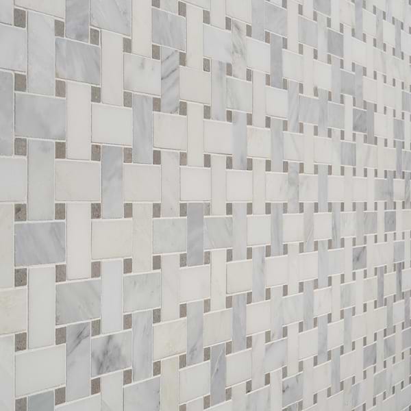 Twine Asian Statuary 1x2 Honed Marble Mosaic Tile