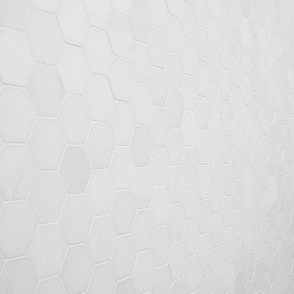 Bianco Dolomite White 2" Hexagon Premium Honed Marble Mosaic Tile
