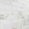Calacatta White Gold 2x8 Honed Marble Subway Tile