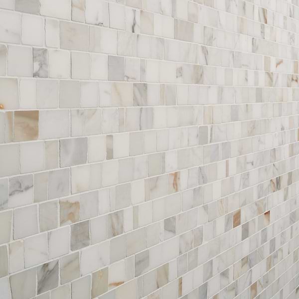 Avanti Calacatta Gold Hand Clipped Joint Honed Marble Mosaic Tile