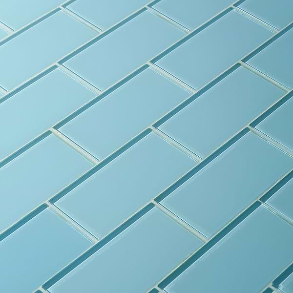 Loft Turquoise 3x6 Polished Glass Subway Wall Tile