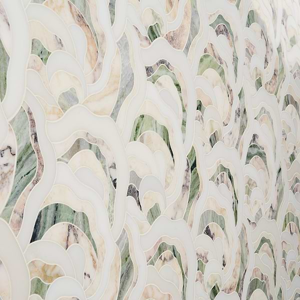 Iris Viola Jade Green Polished Marble Waterjet Mosaic Tile