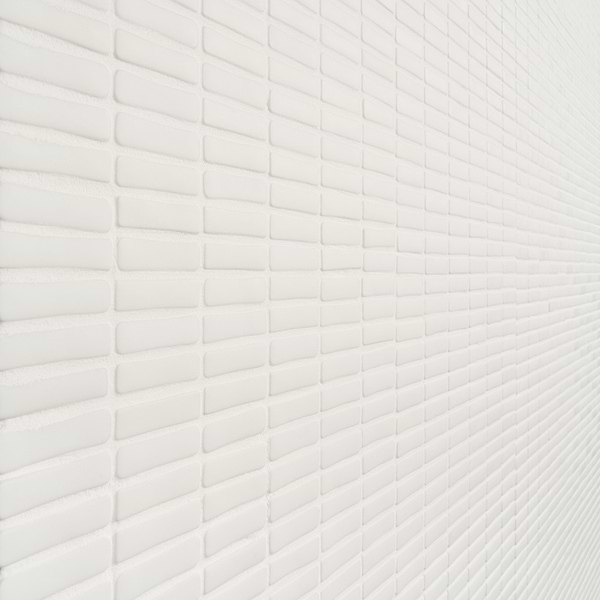 Venini White 1/2" x 2" Mini Brick Frosted Glass Mosaic Tile