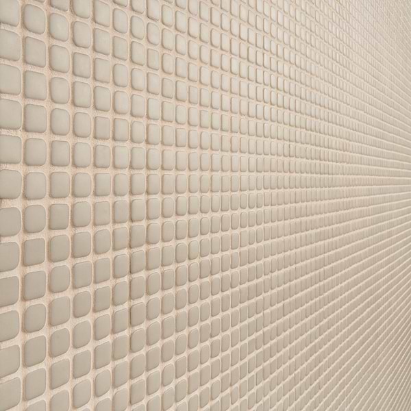 Venini Beige 1/2" Mini Square Frosted Glass Mosaic Tile