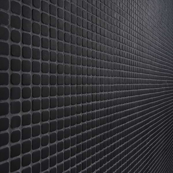 Venini Black 1/2" Mini Square Frosted Glass Mosaic Tile
