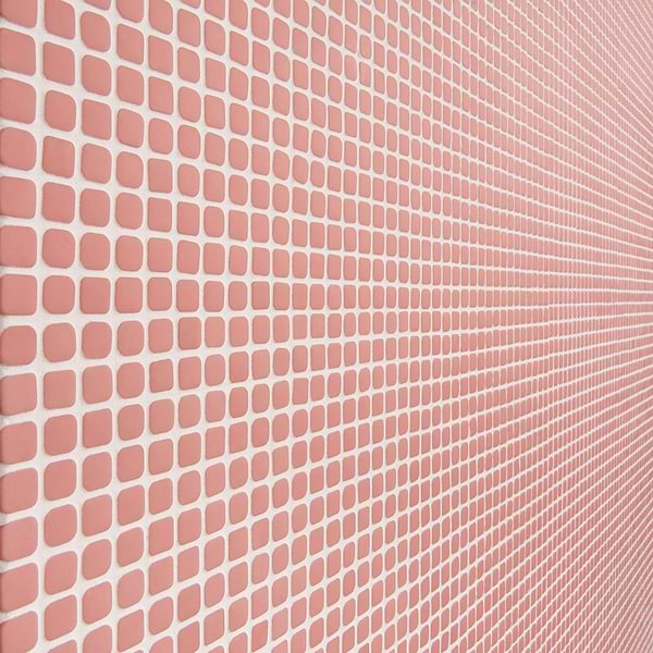 Venini Pink 1/2" Mini Square Frosted Glass Mosaic Tile