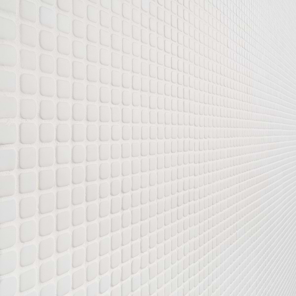 Venini White 1/2" Mini Square Frosted Glass Mosaic Tile