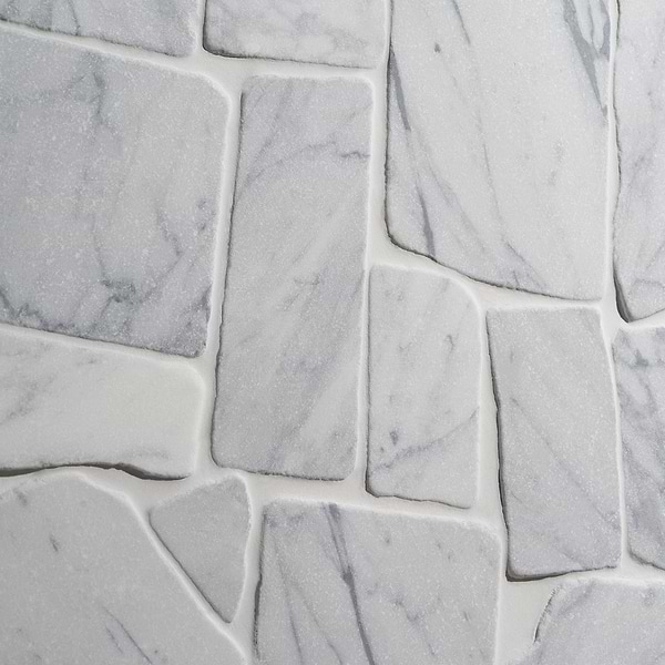 Nature Flagstone Jumbo Carrara Honed Marble Mosaic Tile